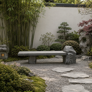 Basalt Garden Bench <b>Stone</b> Patio Seat Outdoor Bench Rock Texture Seating for Landscape - Product Image 6