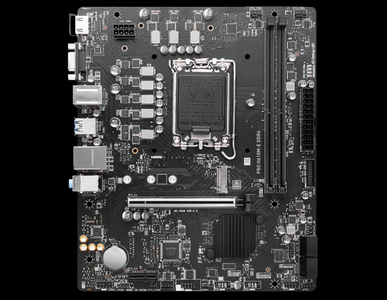 MSI PRO H610M-E DDR5 Motherboard - Support I5-12400F CPU