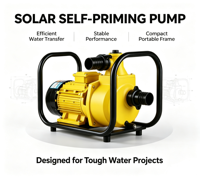 Pompe centrifuge solaire auto-amorçante DC à haut débit de 1,5 kW, ensemble complet avec boîtier de contrôle MPPT, pompe à eau solaire de surface portable