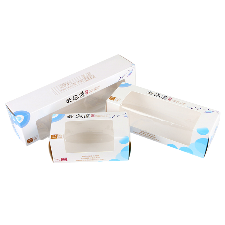 2-4 pieces Hokkaido chiffon cake printing open window transparent muffin box baked west point packaging box