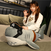 Peluche personnalisée OEM Requin Pirate, cadeau d'Halloween, animaux en peluche, oreiller câlin, peluches de requin OEM personnalisables