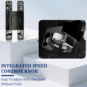 Factory Direct Sales Aluminum Alloy Matt Black Invisible Hidden <strong>Hinges</strong> 2D Adjustable Self-Closing Hydraulic Concealed <strong>Hinge</strong> - Product Image 2