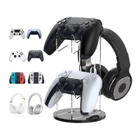 Support de manette de jeu carré moderne en plastique pour manette Xbox PS5, casque d'affichage de bureau, support 2-en-1 avec outils de nettoyage