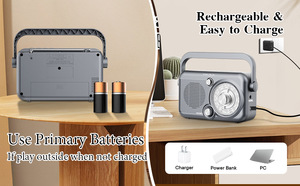 <span class=keywords><strong>Radio</strong></span> portable multifonctionnelle avec carte <span class=keywords><strong>FM</strong></span>/AM/USB/TF et lecteur Bluetooth, parfaite comme cadeau, haut-parleur stéréo pleine bande - Product Image 6