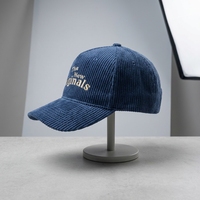 Casquette de sport unisexe structurée en velours côtelé avec logo personnalisé, design de visière incurvée, broderie personnalisée, casquette de baseball unisexe pour l'extérieur
