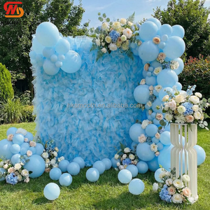 Mur de fleurs en organza à volants en tulle, taille personnalisée, pour décoration de fête, baby shower et photographie - Product Image 1