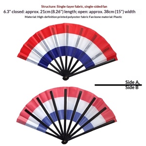 Éventail pliant DOMI, drapeau national imprimé par sublimation, accessoires de performance pour les supporters de la Coupe d'Europe, cadeaux transfrontaliers - Product Image 4
