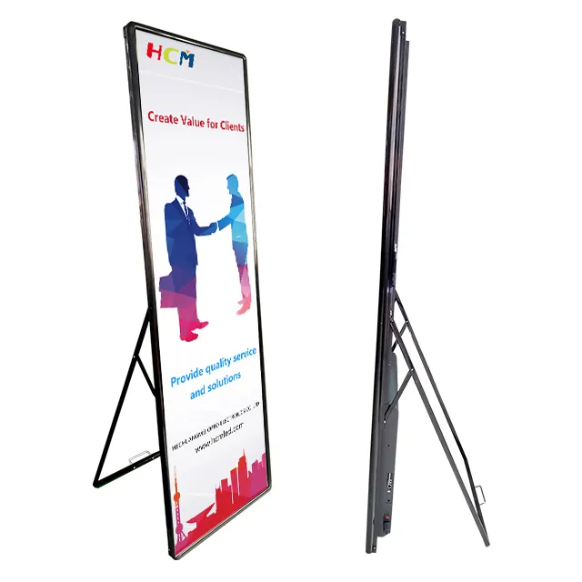 New Design P2.5 Poster Stands LED Screen, HD Advertising LED Display Signs Indoor for Shopping Centre