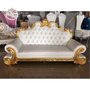 Venta al por mayor barato de lujo boda real oro blanco chaise lounge trono sillas diseños - Product Image 1