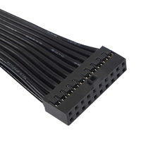 Kabel ekstensi 20-Pin USB 3.0 Extender Header pria ke wanita untuk koneksi Motherboard Panel depan PC