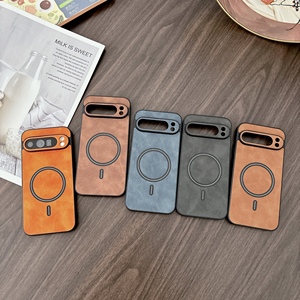 Étui de téléphone magnétique de luxe pour Google Pixel 10 Pro XL, coque arrière en cuir PU avec pare-chocs en TPU souple pour Pixel <span class=keywords><strong>9</strong></span> Pro 9A 8A 7 Pro - Product Image 2