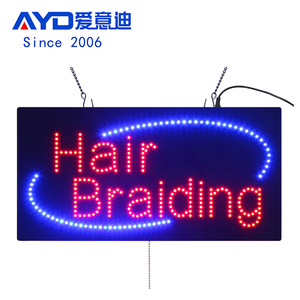12*24 "ha condotto il segno aperto del salone di intrecciatura dei capelli, la luce lampeggiante animata ha condotto l'insegna anteriore del negozio - Product Image 1