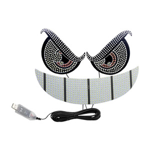 Truck Evil Eye Car <b>Sticker</b> LED Decal Red Eyebrows Blue Eyes Adhesive Trunk Tailgate Ambient Light - Product Image 5
