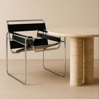 Ensemble de meubles de salle à manger modernes et écologiques Kumusi Furniture Customization, table ronde en pierre de travertin massif assemblée