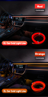 A80 DC12V 5M Car Styling Cold Light Ambience Lamp Line Car Lights Neon Car Lights LED RGB Neon Interior Atmosphere Light Strip
