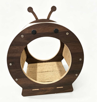 USMILEPET Tunnel pour chat en bois avec griffoir en sisal, maison pour chat en placage de bois multicouche, tunnel cachette pour chat d'intérieur