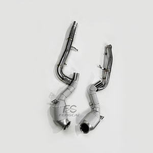Pour mercedes-benz <span class=keywords><strong>AMG</strong></span> M178 C190 <span class=keywords><strong>GT</strong></span> GTC GTS GTR mise à niveau des performances du système d'échappement avec tuyau de descente droit ou 200 cellules - Product Image 6
