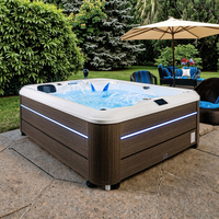 Baignoire de luxe en acrylique blanc pour 3 personnes avec bain à remous Balboa prix bon marché massage à remous jouer style design chinois