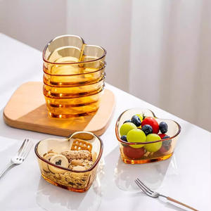 Bol en verre ambré en forme de cœur pour le petit-déjeuner, les céréales, le yaourt, pour les enfants, design uni, 1599hkl - Product Image 4