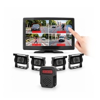 Système de détection d'angle mort BSD avec écran tactile de 10,1 pouces, système de caméra de recul à 4 canaux, kit pour camions lourds et flottes commerciales