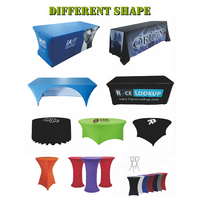 Nappe publicitaire personnalisée avec logo, housse de table extensible imprimée sur mesure, couverture ajustée pour table tréteau pour événement