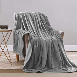 2025 Hot Bán Siêu Mềm Mại Thoải Mái Thân Thiện Với Da 100% <span class=keywords><strong>Polyester</strong></span> Số Lượng Lớn Màu Rắn Ném <span class=keywords><strong>Flannel</strong></span> Chăn Lông Cừu - Product Image 2