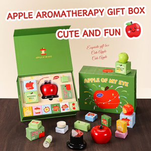LANJO Apple Aromatherapy Gift Box Cute Fruit Shape Scented <b>Candle</b> <b>Set</b> For Valentine's Day - Product Image 1