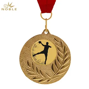 Hadiah Medali Logam Butir Kemenangan Pabrikan Mulia Dibuat Sesuai Pesanan Logo Penghargaan Trofi Bola Tangan Medali Kerajinan