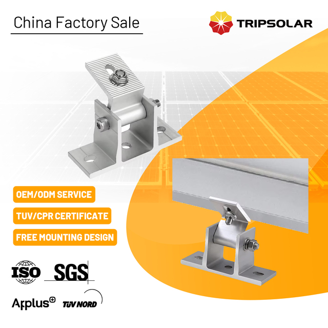 Triangle Mounting System Aluminum Anodized Adjustable Solar Panel Holder CE Certified 0-60 Tilt 60m/s Wind Load 25YRS Service