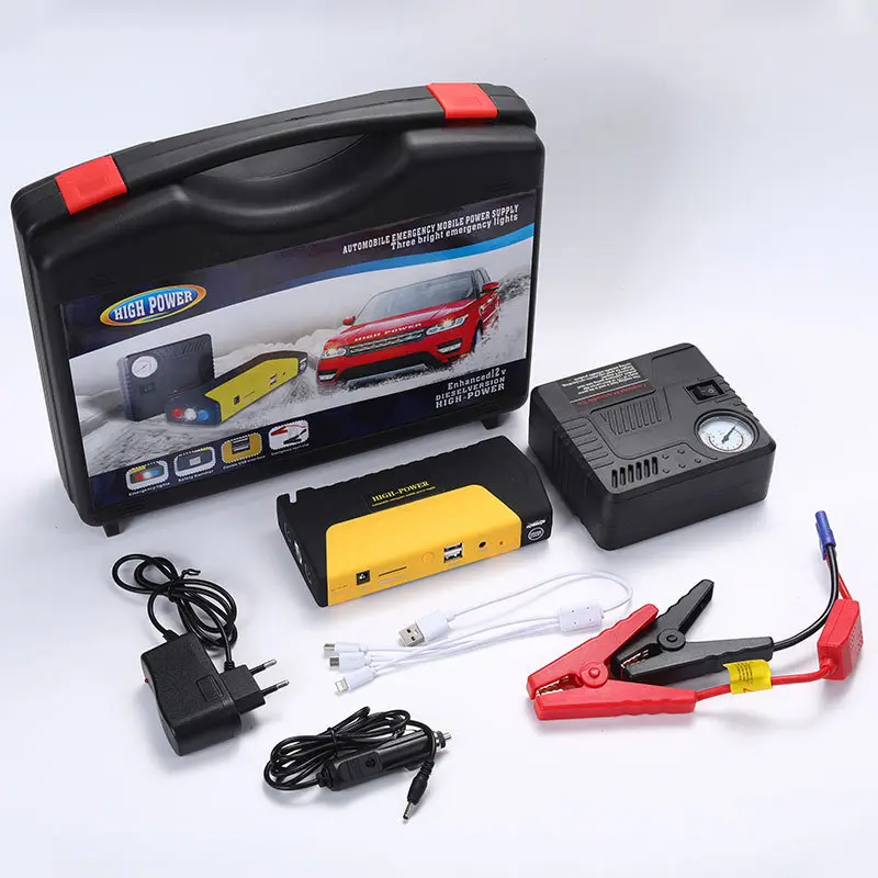 Alimentation de secours automobile 12V batterie de voiture multifonction haute puissance jumper démarreur batterie externe avec pompe à air