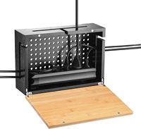 Boîte de gestion des câbles avec couvercle magnétique en bambou Boîte de rangement pour câbles en bambou Boîte de gestion des prises avec couvercle pour bureau à domicile
