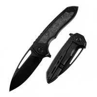 Couteau pliant de poche en acier M390 de qualité industrielle, manche en fibre de carbone, survie, chasse, utilitaire, camping, bricolage