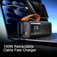 Batterie Externe Ordinateur Portable 100W PD Charge Ultra-Rapide avec Câble Rétractable 20000mAh