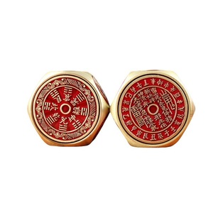 Moneda de cobre con diseño de flor del Espíritu de la Montaña, giratoria de ocho lados, de latón, juguete antiestrés creativo para la mano, adorno que genera energía. - Product Image 5