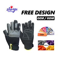 Gants mi-doigts souples et respirants en microfibre texturée, avec bracelet réglable antidérapant, résistants à l'abrasion et durables