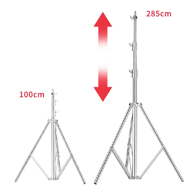 ZXX11 Tripod dudukan lampu fotografi 280mm, dudukan lampu baja tahan karat untuk pencahayaan foto Video, pegas dengan bantalan lampu berat