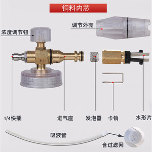 Kaigongte High <b>Pressure</b> <b>Sprayer</b> Copper Nozzle 1/4 Quick Connect Adjustable Fan Spray Car Wash Tool - Product Image 5