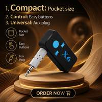 Récepteur audio sans fil X6 3,5 mm avec prise en charge de la carte TF, adaptateur auxiliaire pour voiture et maison