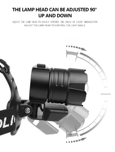 <span class=keywords><strong>Linterna</strong></span> <span class=keywords><strong>Frontal</strong></span> Recargable de Alta Potencia de 300 Metros, P70 P90 con Zoom, a Prueba de Explosiones, Brillante XHP90 - Product Image 2