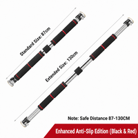 Barre de traction réglable OEM pour porte, 87-130 cm, en acier au carbone, poignée hexagonale antidérapante, vente en gros, entraînement à domicile, barre de traction horizontale