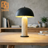 Lampe de chevet d'hôtel en pierre de grotte jaune, style Wabi-sabi, simple, vintage, design, modèle champignon, lampe de table basse artistique