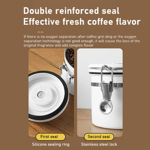 Deweisi 1L 3L cà phê Canister thép không gỉ kín cà phê đậu lưu trữ căn cứ <span class=keywords><strong>container</strong></span> kín Jar cho ngũ cốc đường trà - Product Image 6