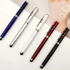 マーケティングビジネス-オフィスツールギフト、ペン絶妙な新しいデザインモデル機能-LEDライトレーザースタイラスメタルペン付きペン/