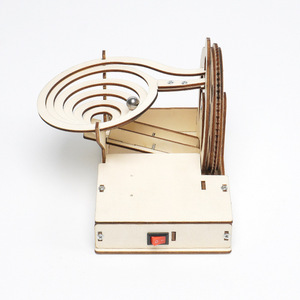 Puzzle 3D en bois Grande Muraille, circuit de billes à piles, glissière à billes en acier, <span class=keywords><strong>kit</strong></span> mécanique <span class=keywords><strong>DIY</strong></span>, jouet scientifique et logique STEM pour hommes - Product Image 3