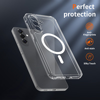 Étui de téléphone portable magnétique transparent personnalisé pour Samsung A37 avec protection d'objectif à découpe de précision et coque arrière anti-rayures