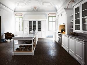 Gabinetes de Cocina Blancos de Diseño Moderno Europeo con Isla, Encimera de Cuarzo Artificial, Grifo Acrílico Elegante Montado en la Pared, Puerta de PVC - Product Image 2