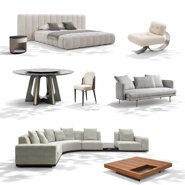 Luxury Modern Bedroom Furniture Set Customized Villa Home Full House Furniture Solution Sofa Bed Dining Set