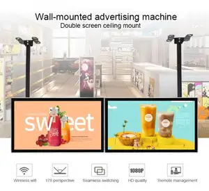 Потолочный подвесной рекламный дисплей на крышу, выделенное цифровое меню, ТВ-экран, ЖК-рекламный плеер для ресторана