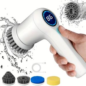 <span class=keywords><strong>Brosse</strong></span> de nettoyage <span class=keywords><strong>électrique</strong></span> 5 en 1 avec écran LED USB pour cuisine, <span class=keywords><strong>brosse</strong></span> à vaisselle, nettoyeur d'évier, <span class=keywords><strong>brosse</strong></span> rotative - Product Image 1