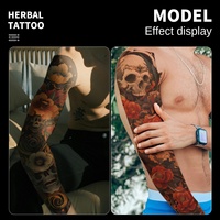 Tatuaje Temporal de Brazo Completo Estilo Europeo Americano, Diseño Floral, Resistente al Agua, Larga Duración, Impresión por Transferencia de Agua, Personalizable
